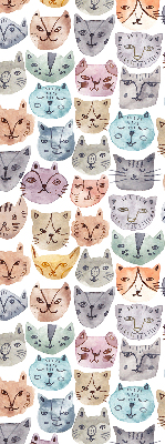Fabric roller blind Colorful cat faces