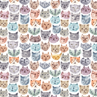 Fabric roller blind Colorful cat faces