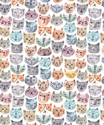 Fabric roller blind Colorful cat faces