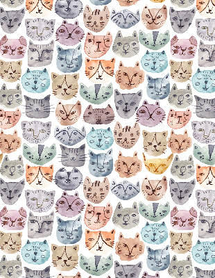 Fabric roller blind Colorful cat faces