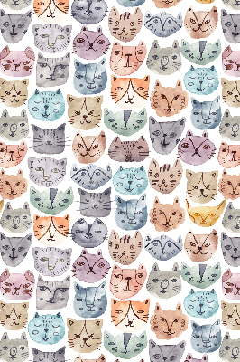 Fabric roller blind Colorful cat faces
