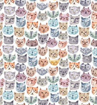 Fabric roller blind Colorful cat faces
