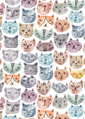 Fabric roller blind Colorful cat faces