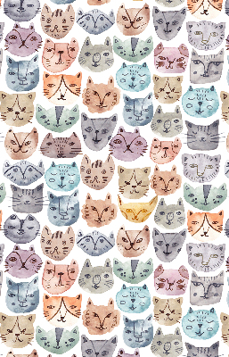 Fabric roller blind Colorful cat faces
