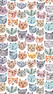 Fabric roller blind Colorful cat faces