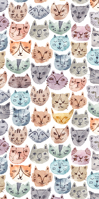 Fabric roller blind Colorful cat faces