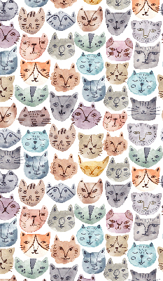 Fabric roller blind Colorful cat faces