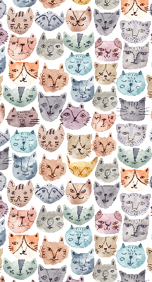 Fabric roller blind Colorful cat faces