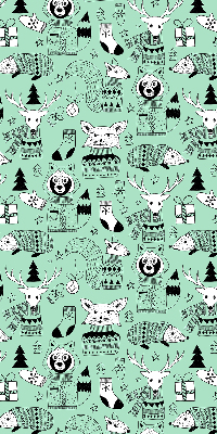 Roller blind for large window Winter animals