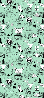 Roller blind for large window Winter animals