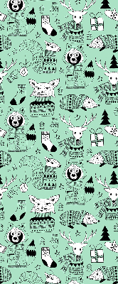 Roller blind for large window Winter animals
