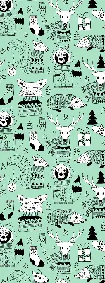 Roller blind for large window winter animals print