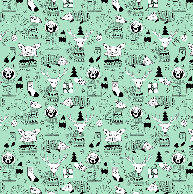 Roller blind for large window Winter animals