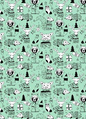 Roller blind for large window Winter animals