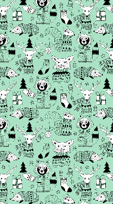 Roller blind for large window Winter animals