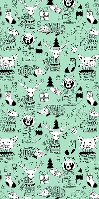 Roller blind for large window winter animals print