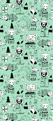 Roller blind for large window Winter animals