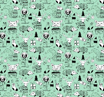 Roller blind for large window Winter animals