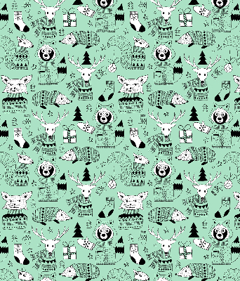 Roller blind for large window Winter animals