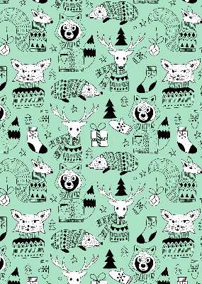 Roller blind for large window Winter animals