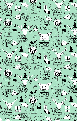 Roller blind for large window Winter animals