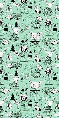 Roller blind for large window winter animals print