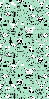 Roller blind for large window Winter animals