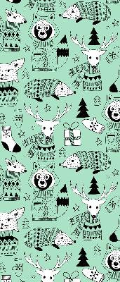 Roller blind for large window Winter animals