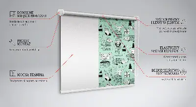 Roller blind for large window winter animals print