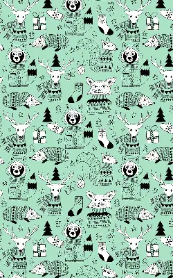Roller blind for large window winter animals print