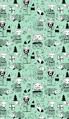 Roller blind for large window winter animals print