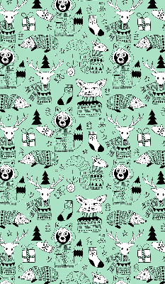 Roller blind for large window Winter animals