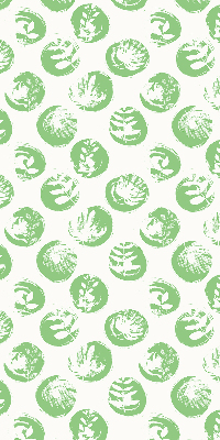 Fabric roller blind Plants reflected on green circles