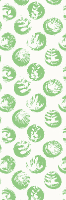 Fabric roller blind Plants reflected on green circles