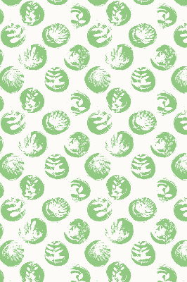 Fabric roller blind Plants reflected on green circles