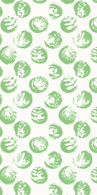 Fabric roller blind Plants reflected on green circles