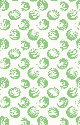 Fabric roller blind Plants reflected on green circles