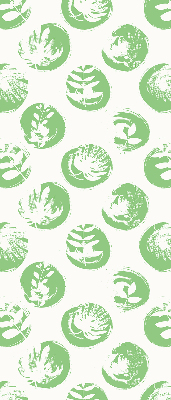 Fabric roller blind Plants reflected on green circles