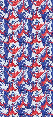 Roller blind for large window red monkeys pattern