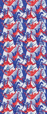 Roller blind for large window red monkeys pattern