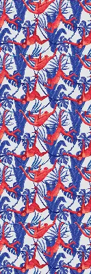 Roller blind for large window red monkeys pattern