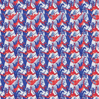 Roller blind for large window red monkeys pattern