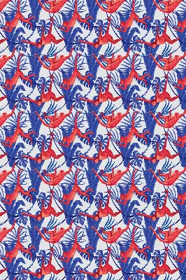Roller blind for large window red monkeys pattern