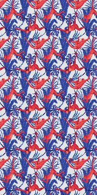 Roller blind for large window red monkeys pattern