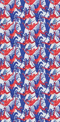 Roller blind for large window red monkeys pattern