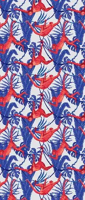 Roller blind for large window red monkeys pattern