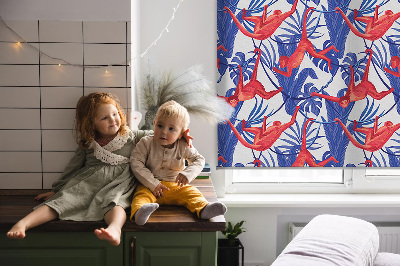 Roller blind for large window Red monkeys