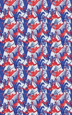 Roller blind for large window red monkeys pattern