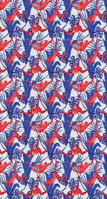 Roller blind for large window red monkeys pattern