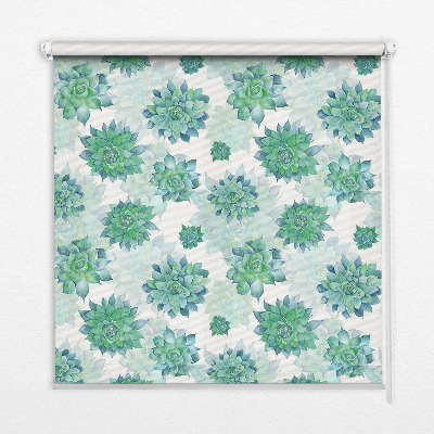 Modern roller blind Green flowers